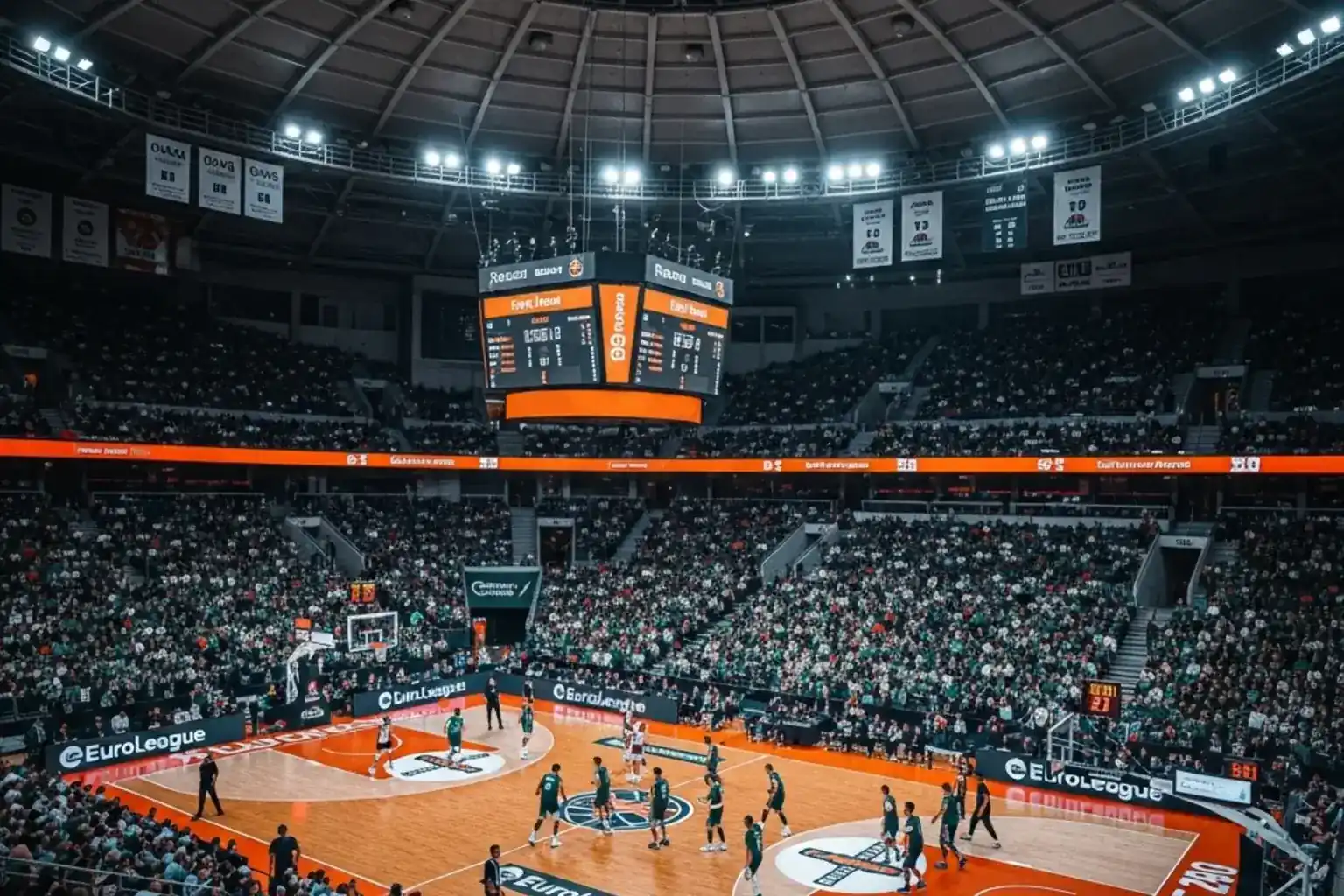 Pabellón OAKA de Atenas iluminado durante la Final Four de Euroliga 2026